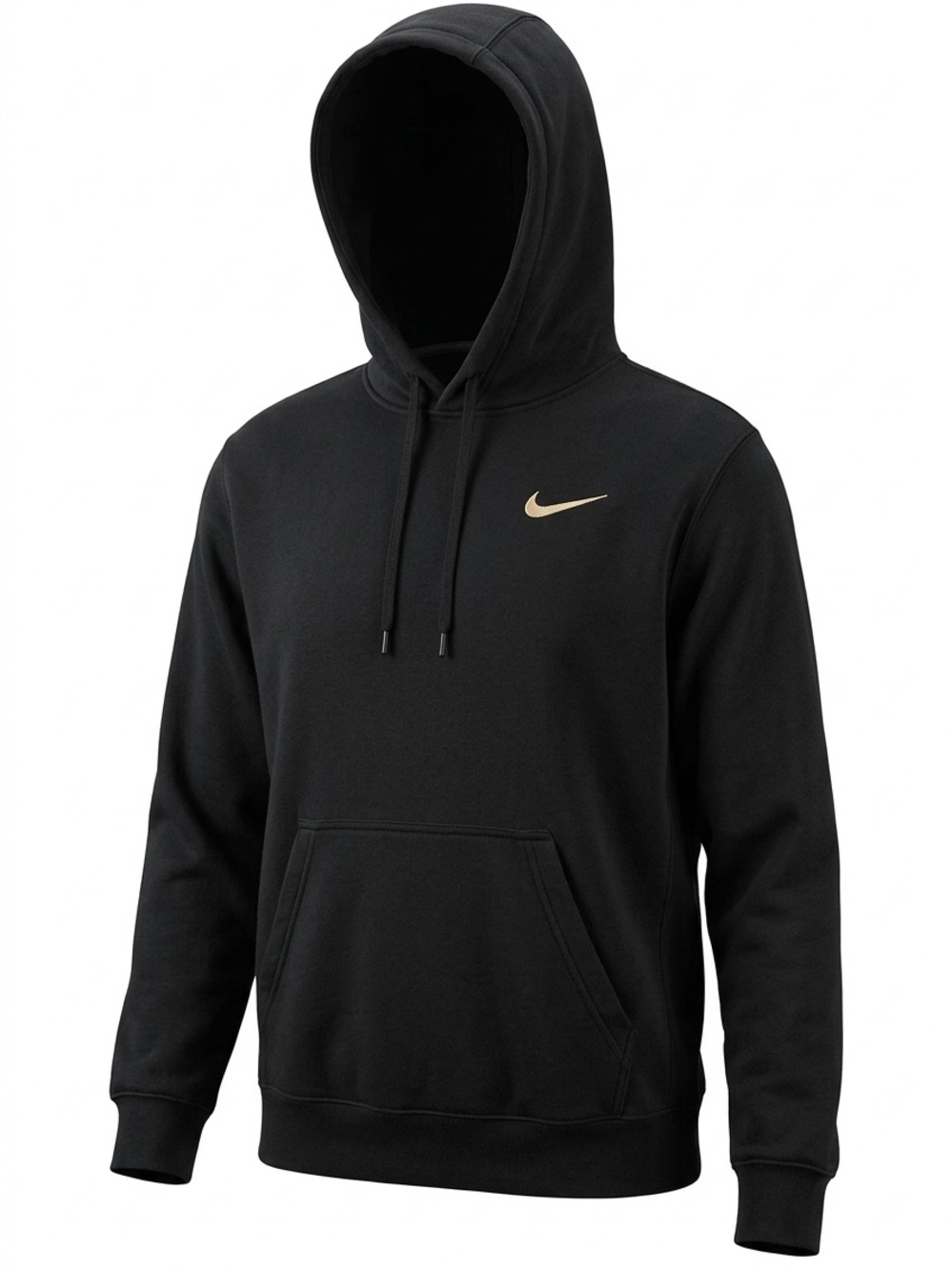 Nike Black Hoodie with Gold Swoosh Logo